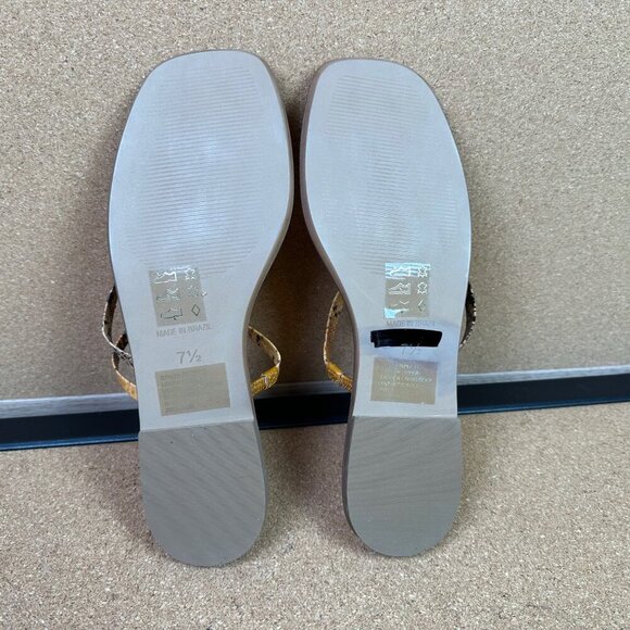 Madewell The Lyra Slide Sandal in Snake Embossed Leather Women's Size 7.5 - Picture 4 of 5